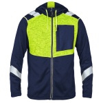 CARGO STRICKCARDIGAN - 8870-256 von ENGEL / Kaputzenjacke / Farbe: Tintenblau/Gelb / 100% Polyester, 300 g/m2