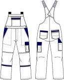 Malerlatzhose  von BEB / 245 g/m / 65% Polyester / 35% Baumwolle /  elastische Trger /  doppelte Latztasche /  Zollstocktasche / Farbe: wei