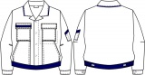 Bundjacke von BEB / 245 g/m / 65 % Polyester / 35 % Baumwolle / Bund weitenverstellbar /  Druckknopfverschluss / Farbe: wei